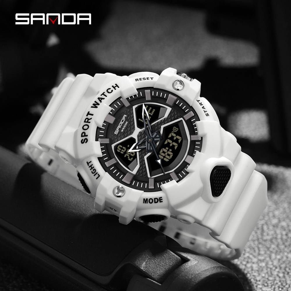 SANDA 2023 Sport Military Men S Watches 50M Waterproof LED Digital