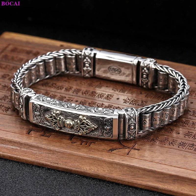 Details about   Men's Real Solid 925 Sterling Silver Bracelets Braided Vajra Cross 7.9" 8.7" 