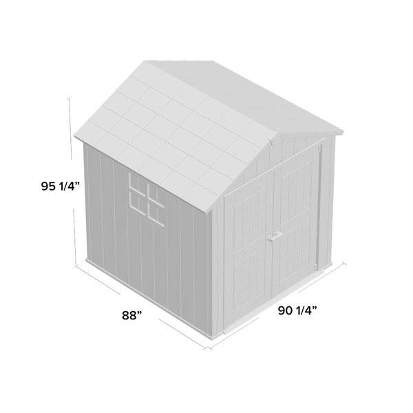 Oakland 7.5 ft wide x 7.5 ft deep plastic storage shed