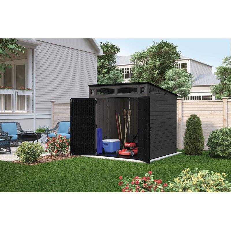 Modern 7ft 2.5in x 7ft 3.5in x 7ft 5.5in Resin Storage Shed LIDL