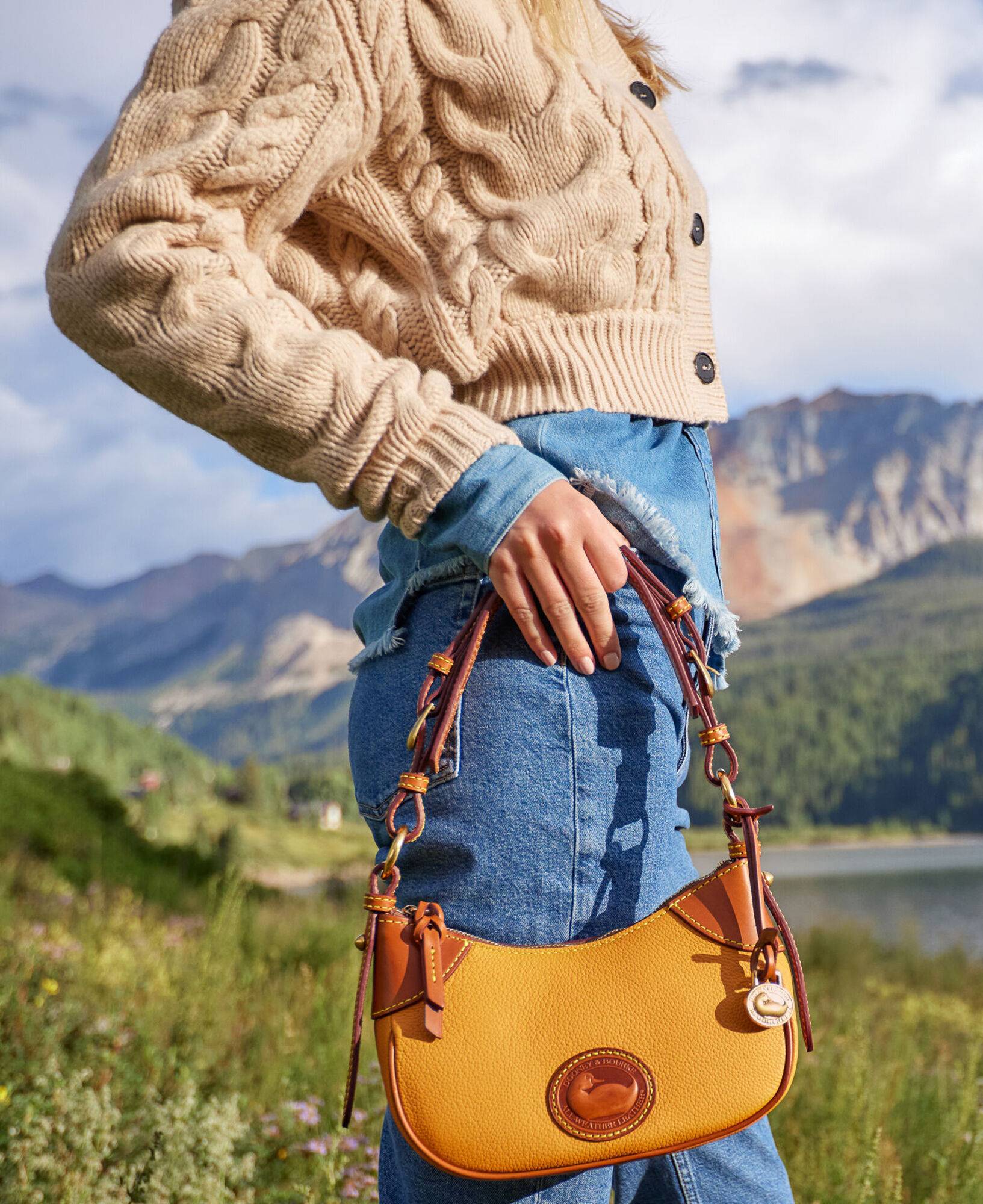 Dooney & Bourke Dooney & Bourke Mini Barlow Convertible Tote Bag in Saddle  at Nordstrom Rack