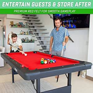 billiards pool table compact foldable apartment mid-size pool billiards game room man cave games