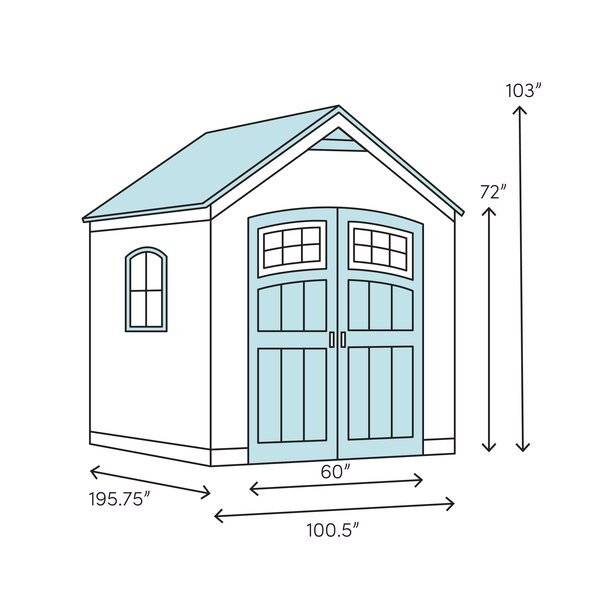 Tremont Outdoor 8'W x 16'D Plastic Storage Shed