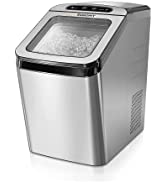 Euhomy Nugget Ice Maker Countertop, Ice Maker 26lb/Day, Self-Cleaning & Auto Water Refill Pellet ...