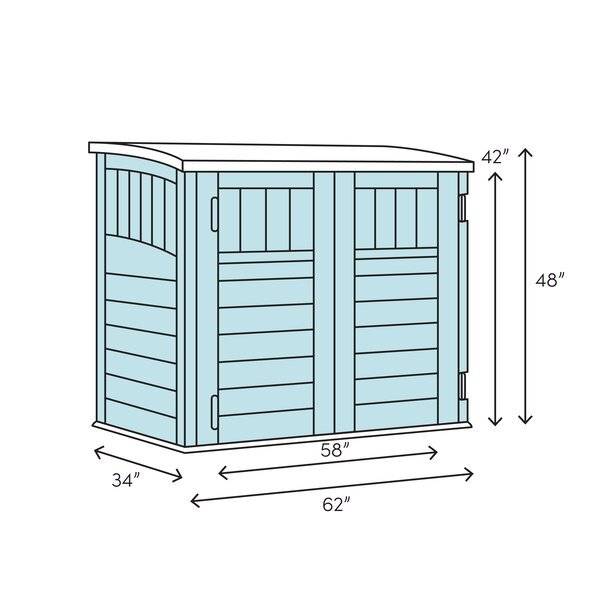 5 ft. W x 3 ft. D Solid Wood Horizontal Garbage Shed