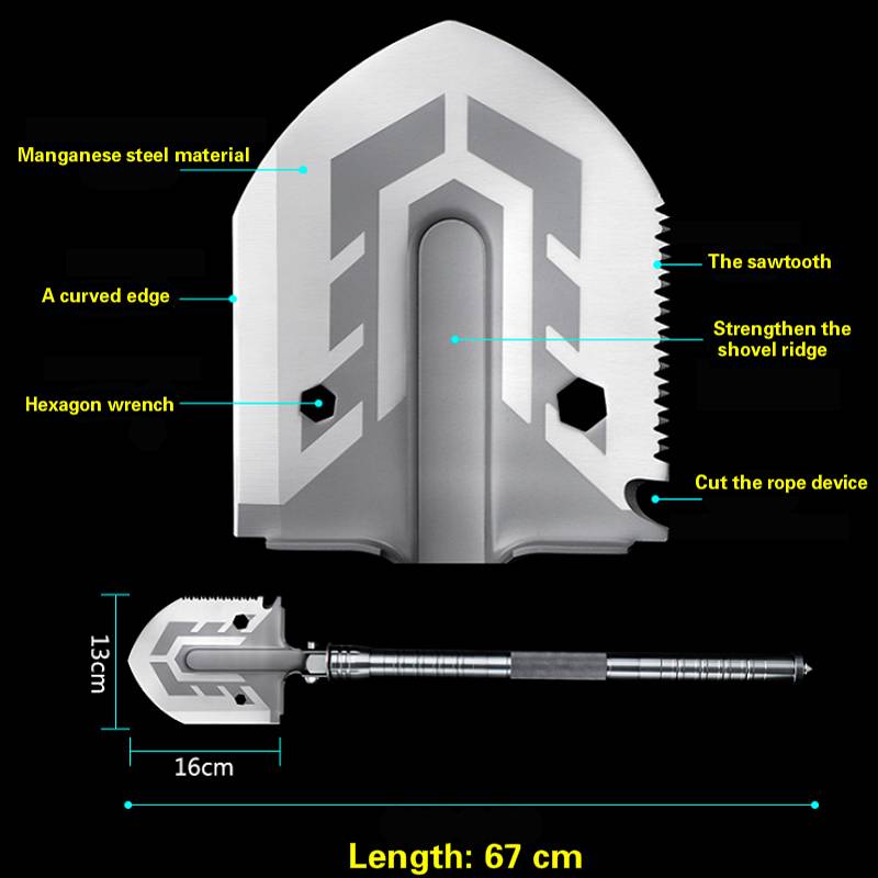 multifunctional tactical shovel