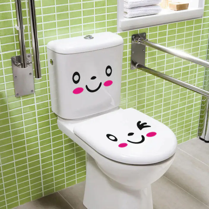 Creative home cartoon bathroom toilet sticker home decoration diy sticker  Removable toilet waterproof wall stickers