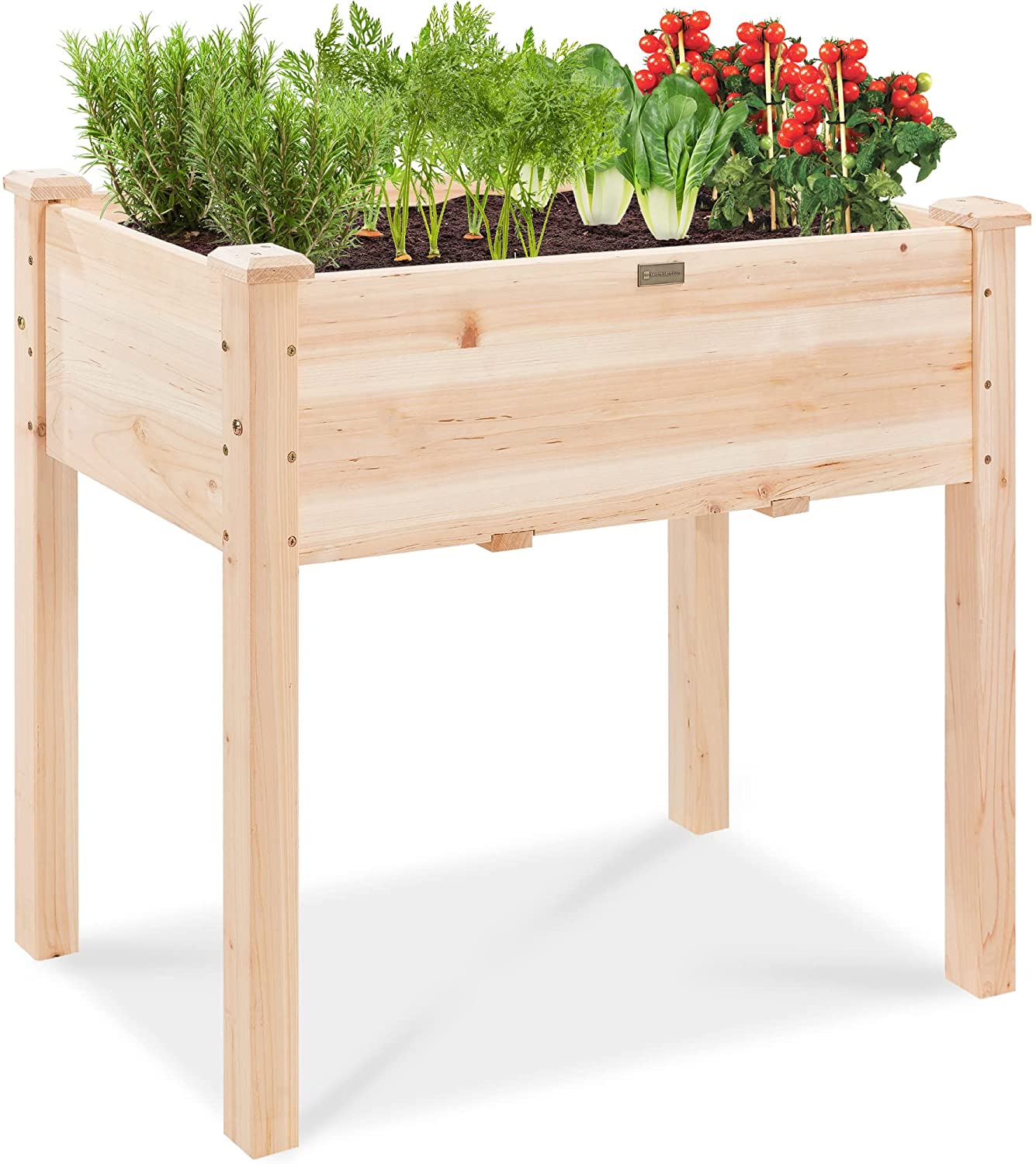 Extra Large Raised Garden Bed Elevated Pine Wood Planter Box Bed 30 Gal Capacity 